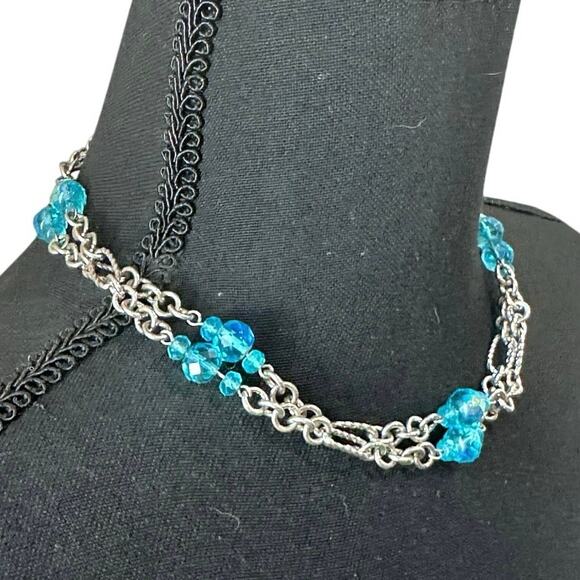 Kirks Folly Toggle Clasp Silver Necklace & Aurora Borealis Crystal Beads. - Picture 14 of 15